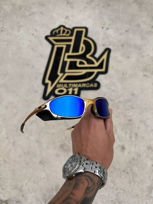JULIET 24K LENTES AZUL ESCURO KIT PRETO SIDE BLINDER PRETO