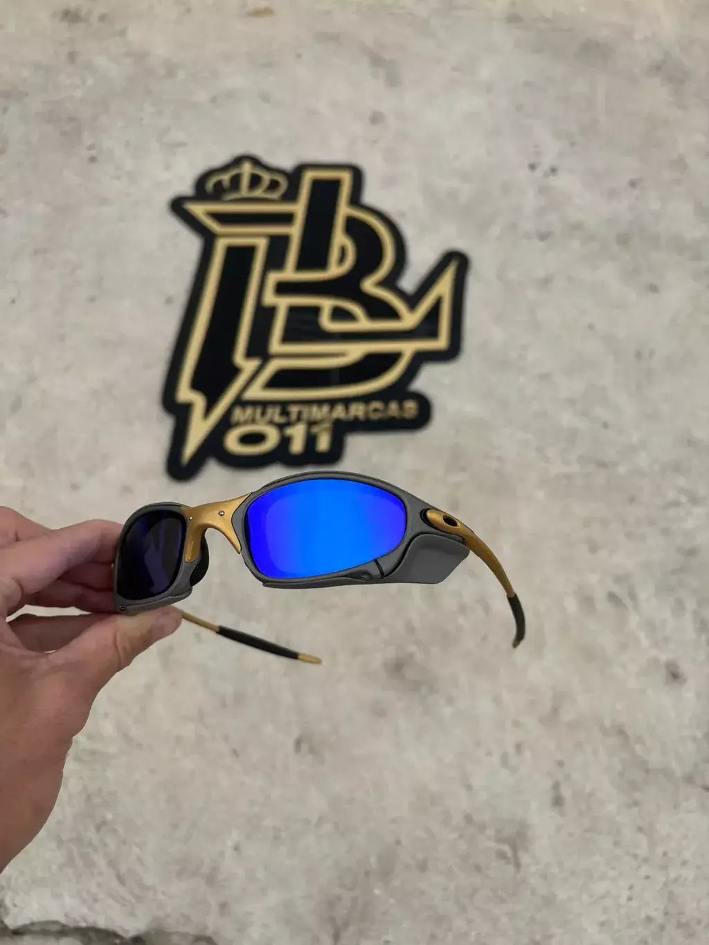 JULIET CORVETTE ARO X METAL LENTES AZUL ESCURO KIT PRETO SIDE BLINDER CINZA