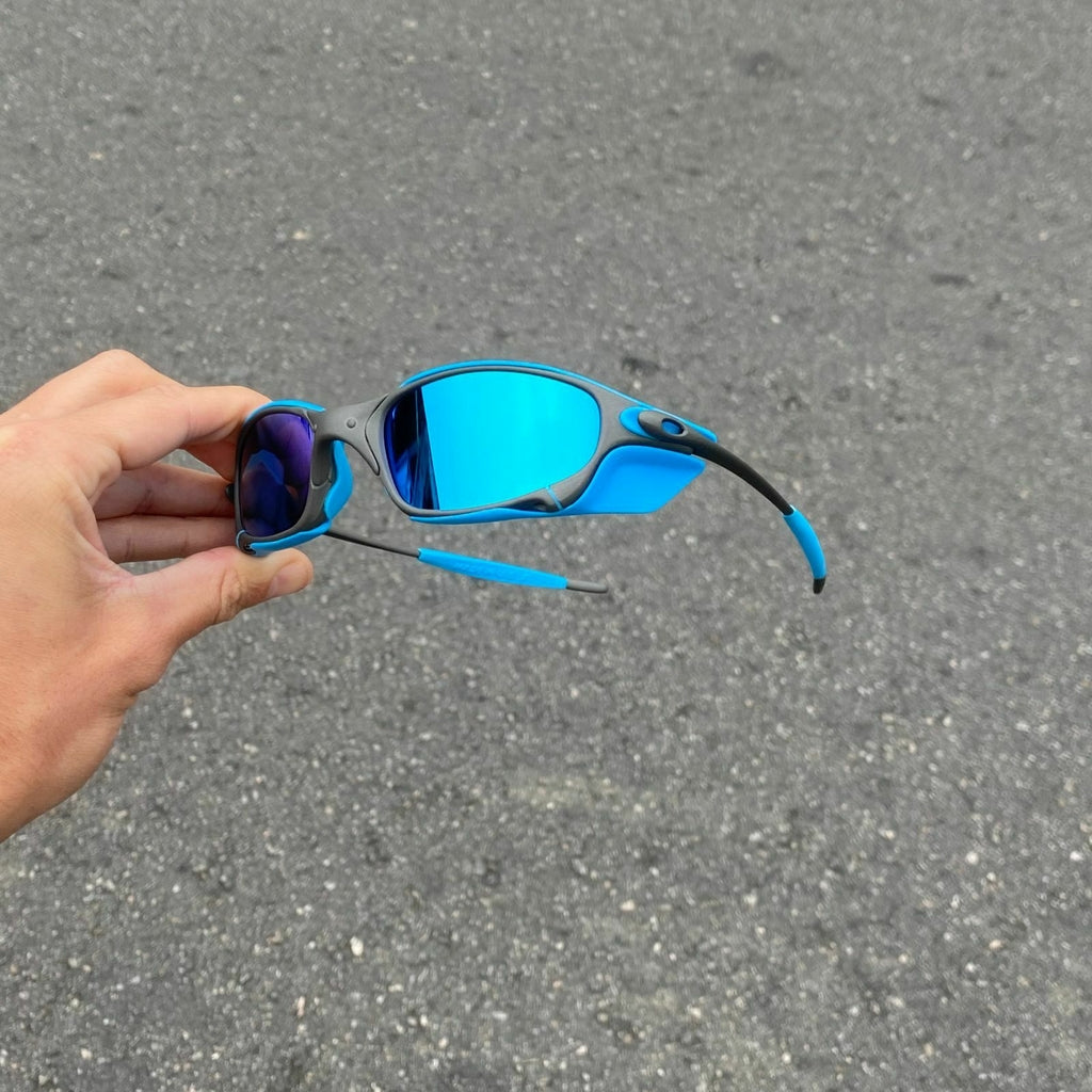 JULIET X- METAL LENTES ICE / KIT AZUL + SIDE BLINDER AZUL