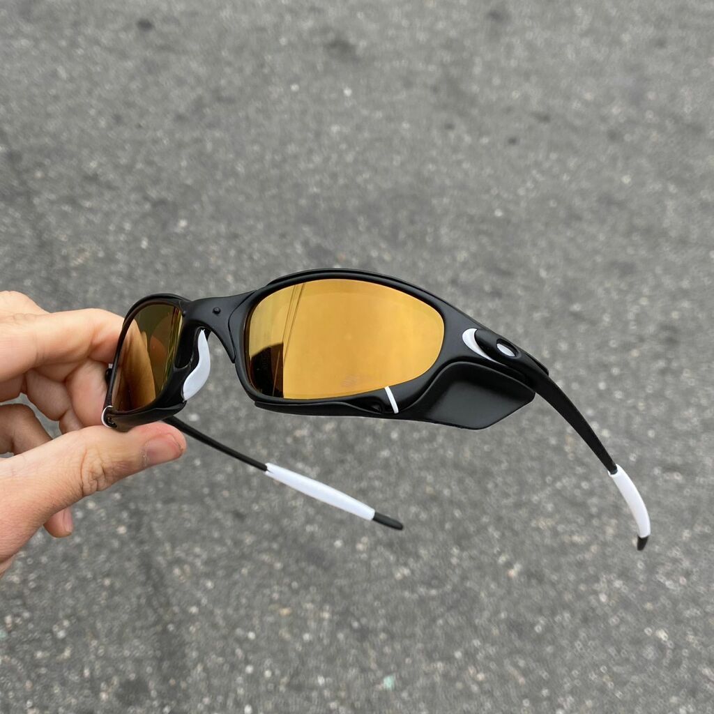 JULIET CARBON LENTES GOLD CAFÉ KIT BRANCO + SIDE BLINDER PRETO