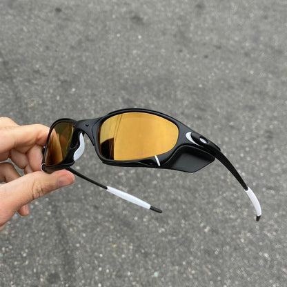 JULIET CARBON LENTES GOLD CAFÉ KIT BRANCO + SIDE BLINDER PRETO