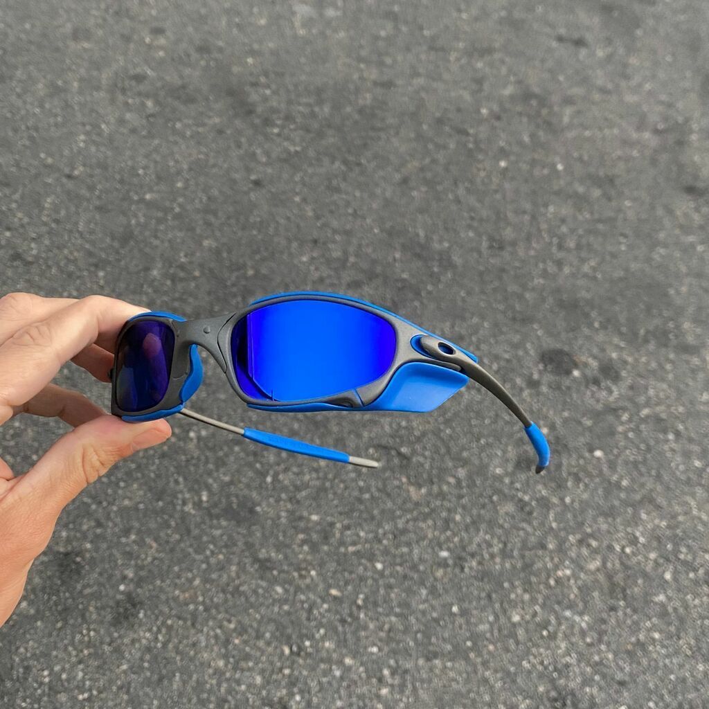 JULIET X METAL LENTES AZUL ESCURO / KIT AZUL + SIDE BLINDER AZUL