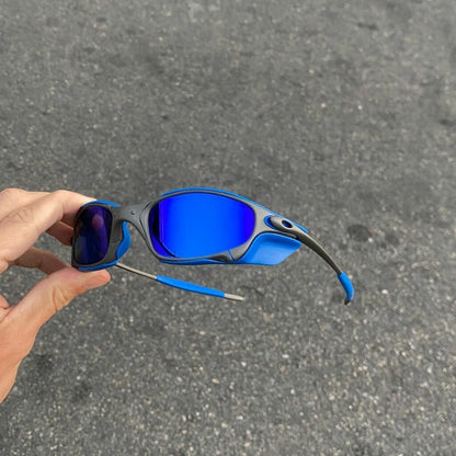 JULIET X METAL LENTES AZUL ESCURO / KIT AZUL + SIDE BLINDER AZUL
