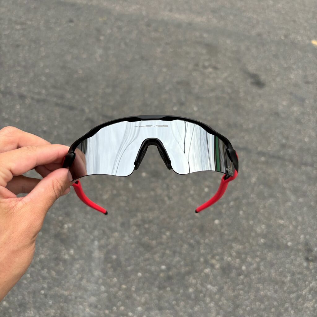 RADAR EV BLACK LENTES ESPELHADO KIT VERMELHO