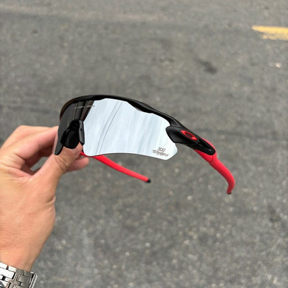 RADAR EV BLACK LENTES ESPELHADO KIT VERMELHO