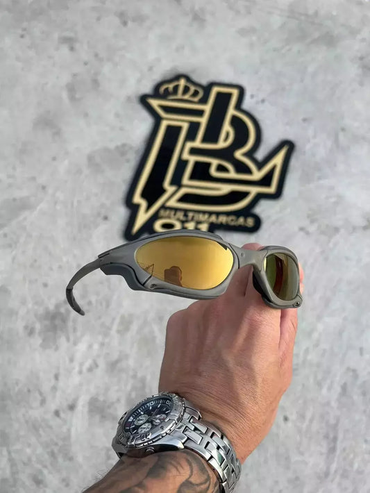 PENNY X METAL LENTES GOLD CAFÉ SIDE BLINDER CINZA LINHA PREMIUM