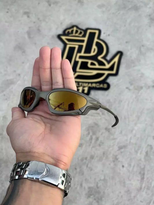 PENNY X METAL LENTES GOLD CAFÉ SIDE BLINDER CINZA LINHA PREMIUM