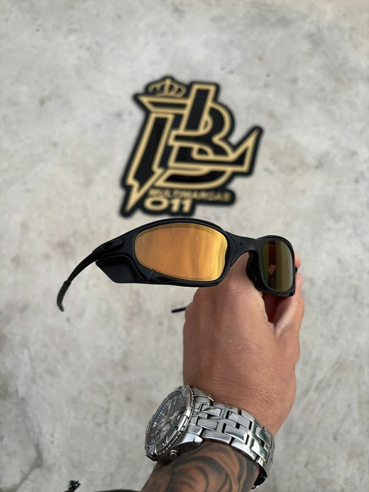 JULIET CARBON LENTES GOLD CAFÉ KIT PRETO + SIDE BLINDER PRETO