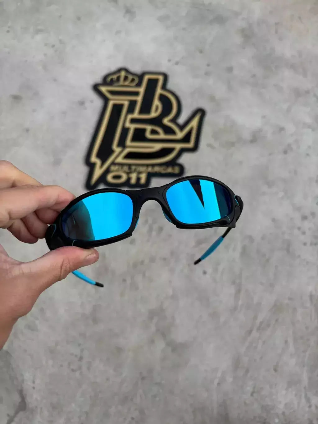 JULIET CARBON LENTES ICE/ KIT AZUL + SIDE BLINDER PRETO