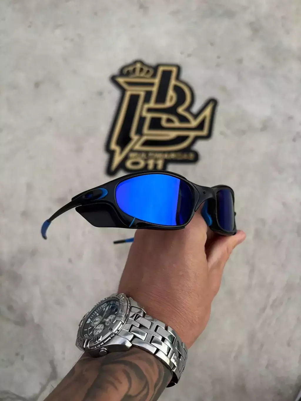 JULIET CARBON LENTES AZUL ESCURO / KIT AZUL + SIDE BLINDER PRETO