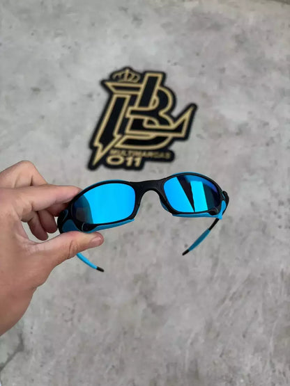 JULIET CARBON LENTES ICE/ KIT AZUL + SIDE BLINDER AZUL