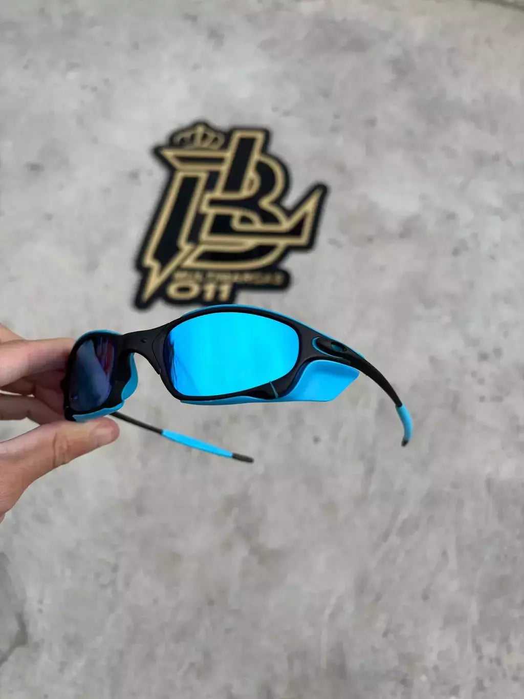 JULIET CARBON LENTES ICE/ KIT AZUL + SIDE BLINDER AZUL