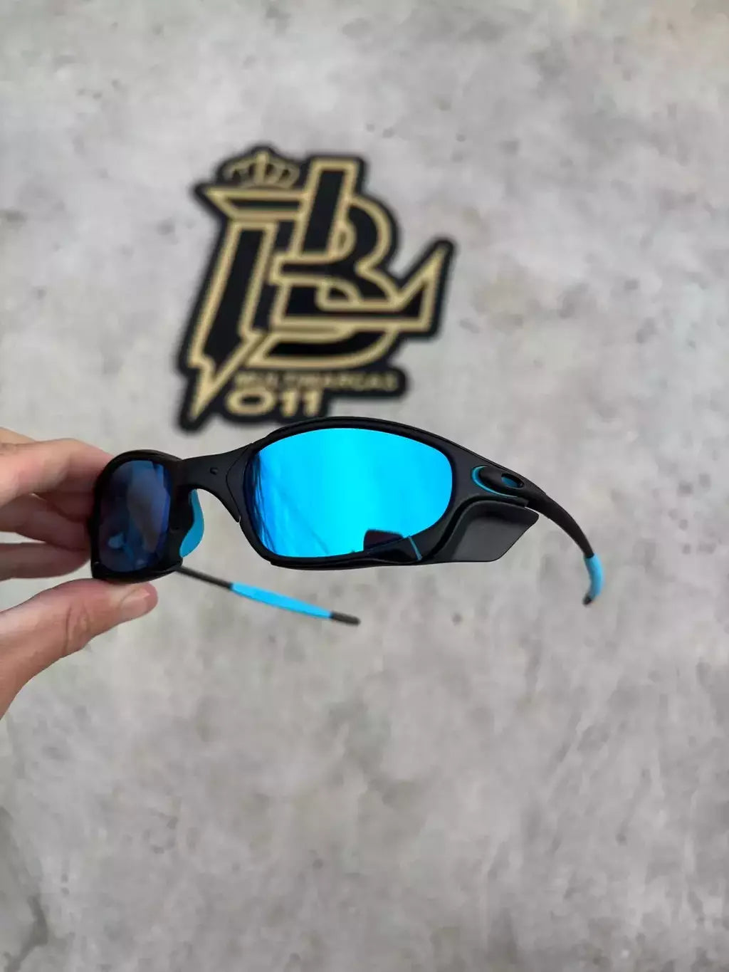 JULIET CARBON LENTES ICE/ KIT AZUL + SIDE BLINDER PRETO