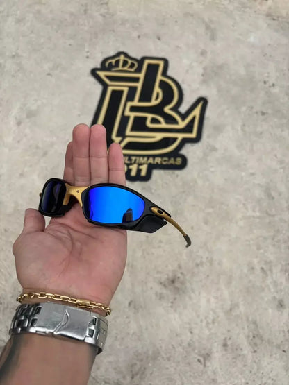 JULIET CORVETTE ARO CARBON LENTES AZUL ESCURO KIT PRETO SIDE BLINDER PRETO