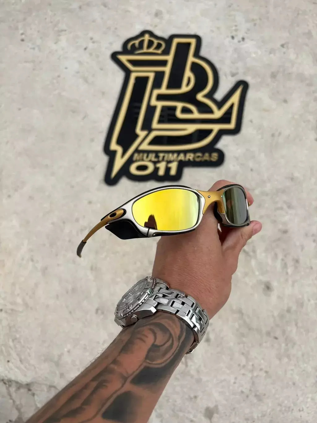 JULIET 24K LENTES GOLD KIT PRETO SIDE BLINDER PRETO