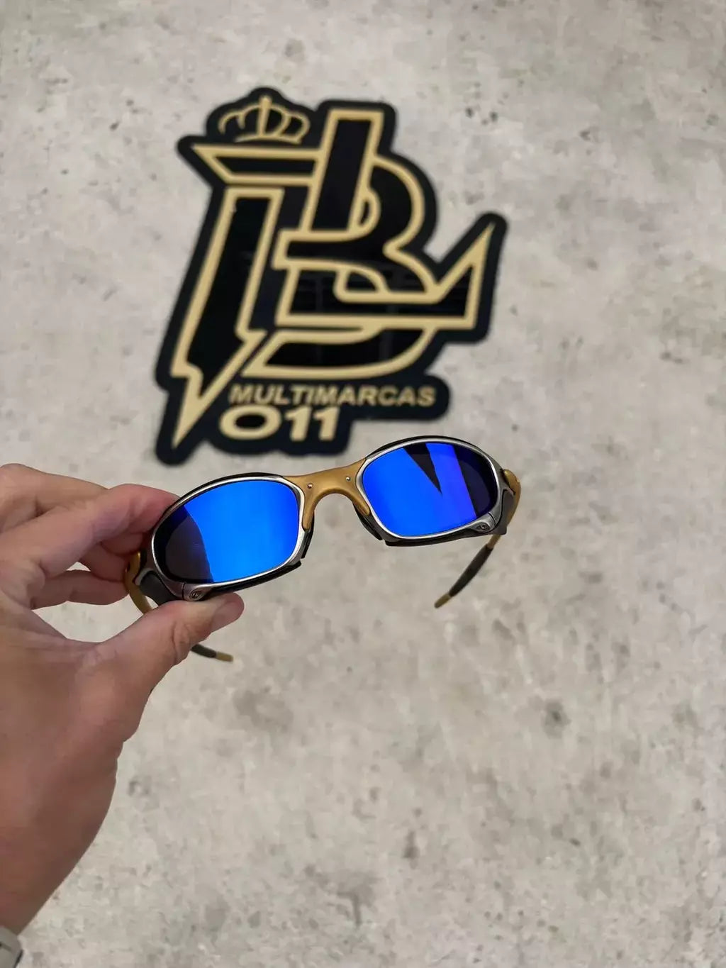 JULIET 24K LENTES AZUL ESCURO KIT PRETO SIDE BLINDER PRETO