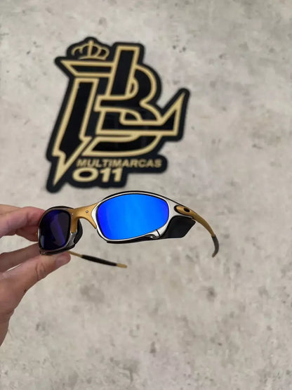 JULIET 24K LENTES AZUL ESCURO KIT PRETO SIDE BLINDER PRETO