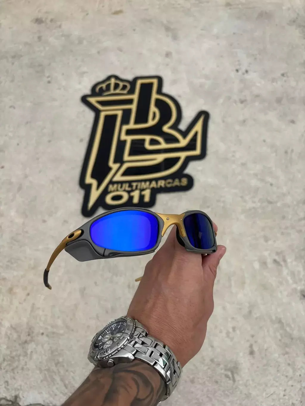 JULIET CORVETTE ARO X METAL LENTES AZUL ESCURO KIT PRETO SIDE BLINDER CINZA