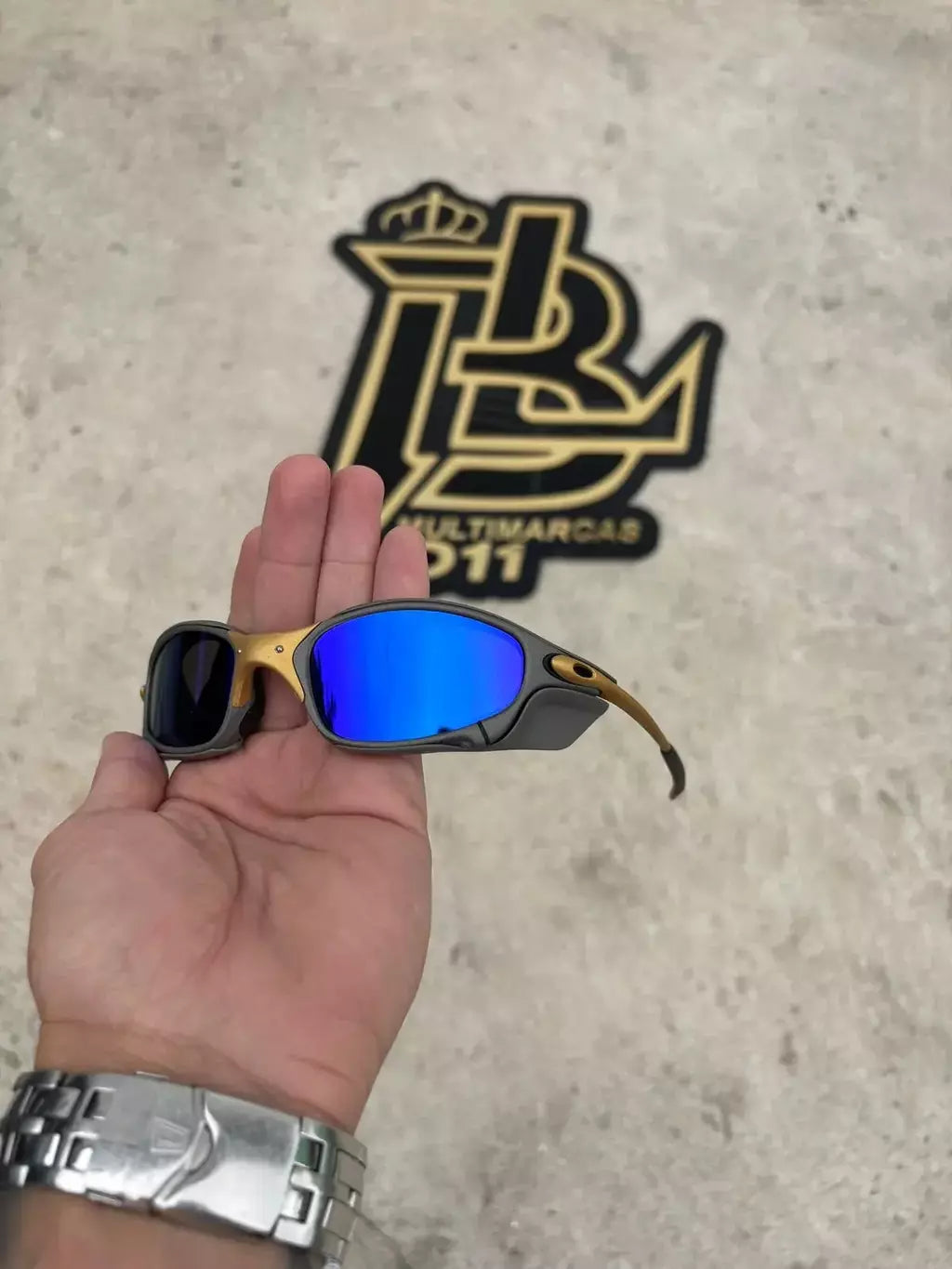JULIET CORVETTE ARO X METAL LENTES AZUL ESCURO KIT PRETO SIDE BLINDER CINZA
