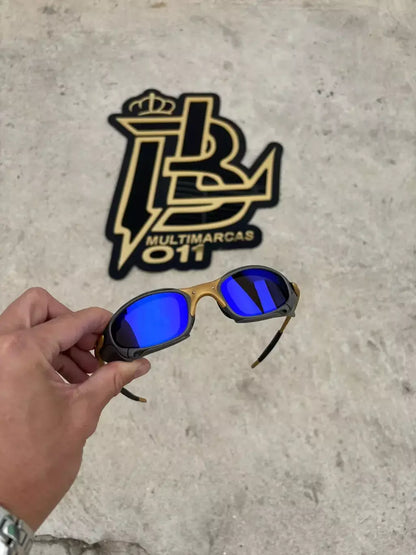 JULIET CORVETTE ARO X METAL LENTES AZUL ESCURO KIT PRETO SIDE BLINDER CINZA