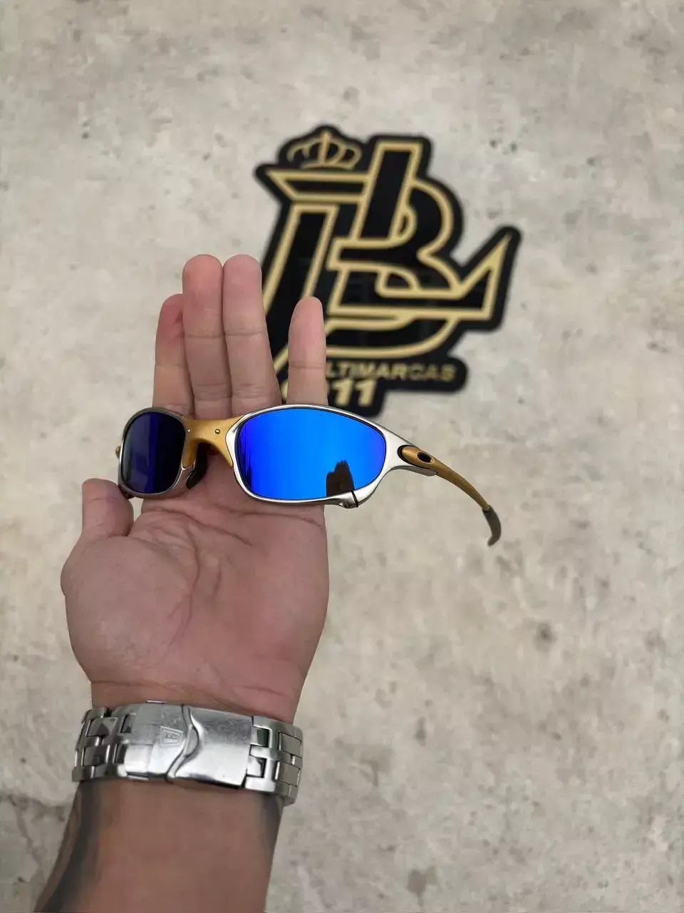 JULIET 24K LENTES AZUL ESCURO KIT PRETO