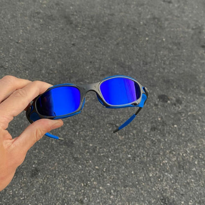 JULIET X METAL LENTES AZUL ESCURO / KIT AZUL + SIDE BLINDER AZUL