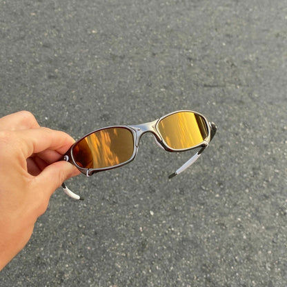 JULIET CHUMBO LENTES GOLD CAFÉ / KIT BRANCO ( ARMAÇÃO BRILHANTE )