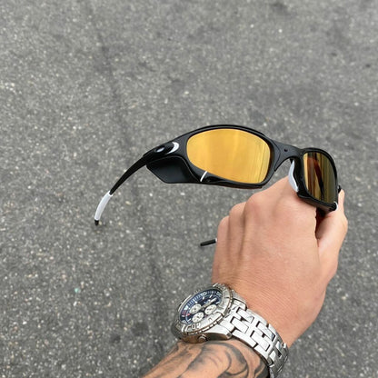 JULIET CARBON LENTES GOLD CAFÉ KIT BRANCO + SIDE BLINDER PRETO