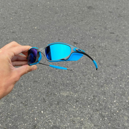 JULIET X- METAL LENTES ICE / KIT AZUL + SIDE BLINDER AZUL