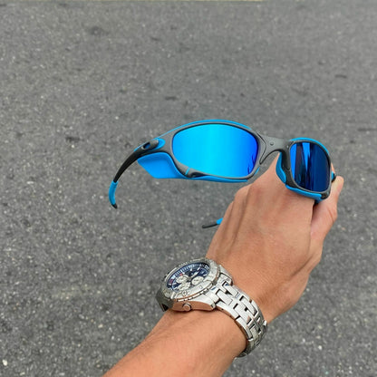 JULIET X- METAL LENTES ICE / KIT AZUL + SIDE BLINDER AZUL