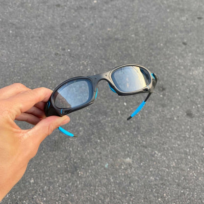 JULIET X-METAL LENTES CLEAR / KIT AZUL + SIDE BLINDER CINZA