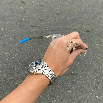 DESCANSO SEM ARMAÇÃO PRATA / KIT AZUL