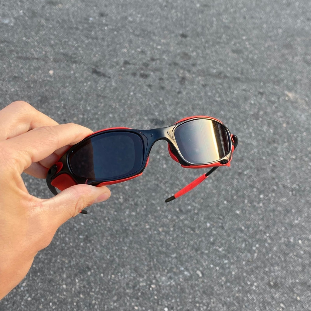 JULIET CARBON LENTES BLAK / KIT VERMELHO + SIDE BLINDER PRETO