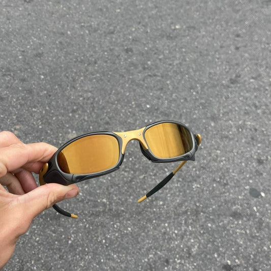 JULIET CORVETTE ARO X METAL LENTES GOLD CAFÉ + SIDE BLINDER PRETO