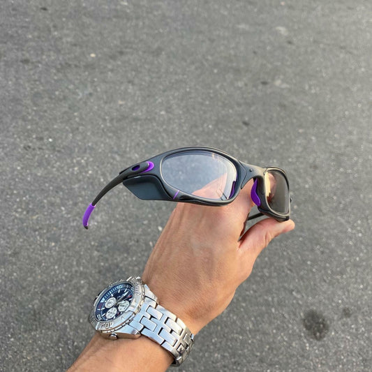 JULIET X-METAL LENTES TRANSPARENTE / KIT ROXO + SIDE BLINDER CINZA