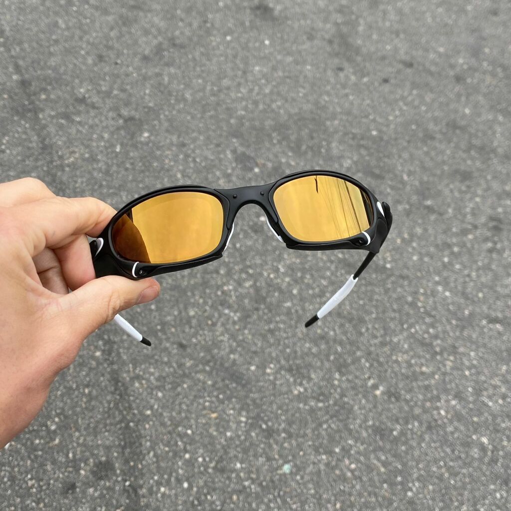 JULIET CARBON LENTES GOLD CAFÉ KIT BRANCO + SIDE BLINDER PRETO