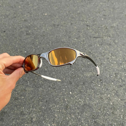 JULIET CHUMBO LENTES GOLD CAFÉ / KIT BRANCO ( ARMAÇÃO BRILHANTE )