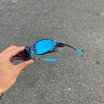 JULIET X-METAL LENTES ICE /KIT AZUL + SIDE BLINDER CINZA