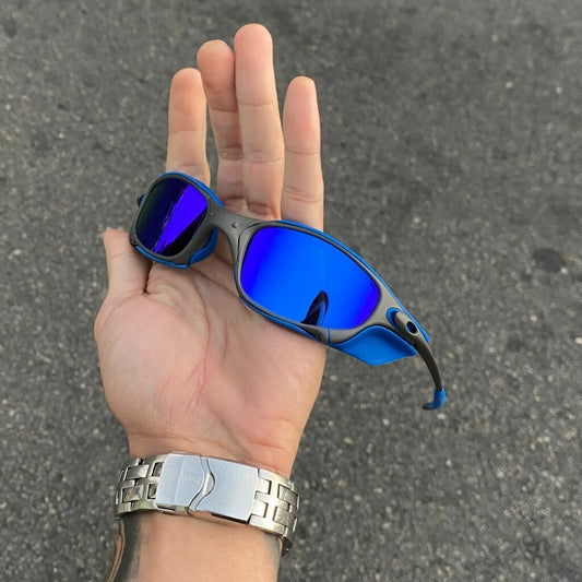 JULIET X METAL LENTES AZUL ESCURO / KIT AZUL + SIDE BLINDER AZUL