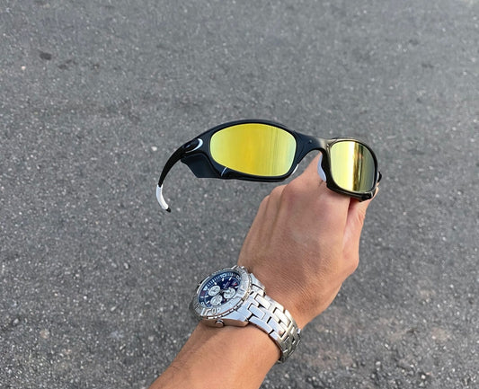 JULIET CARBON LENTES GOLD / KIT BRANCO + SIDE BLINDER PRETO