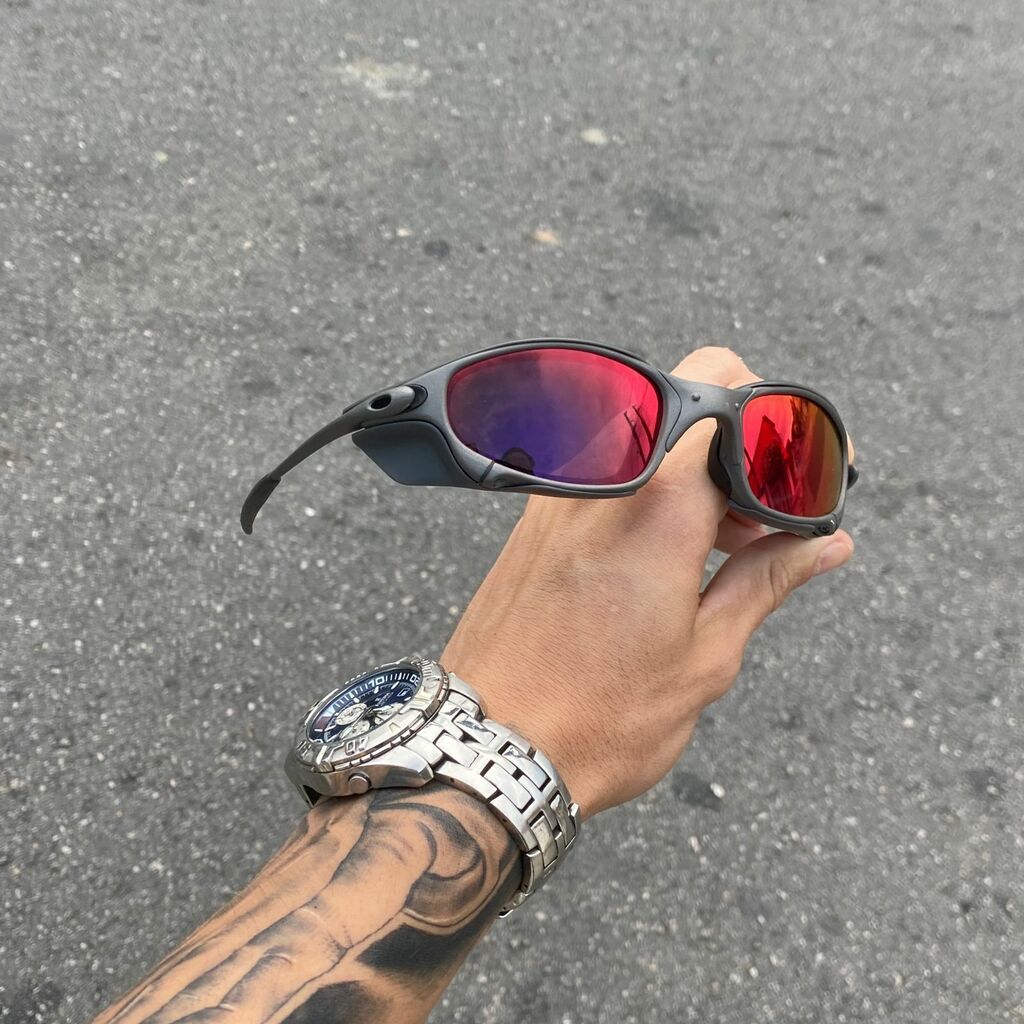 JULIET X-METAL LENTES DARK RUBY + SIDE BLINDER CINZA