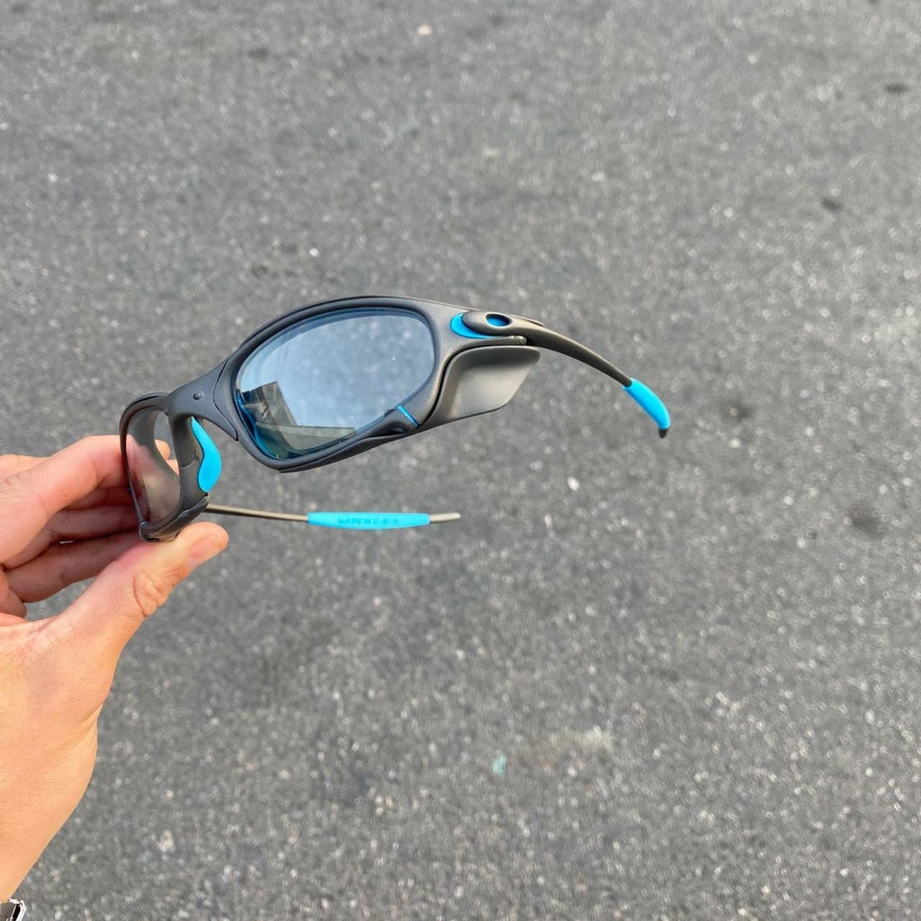 JULIET X-METAL LENTES CLEAR / KIT AZUL + SIDE BLINDER CINZA