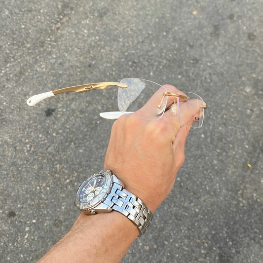 DESCANSO SEM ARMAÇÃO DOURADO KIT BRANCO (ARMAÇÃO GROSSA )