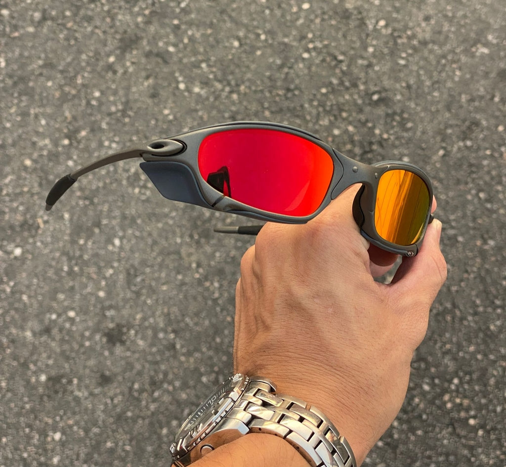 JULIET X METAL LENTES RUBY + SIDE BLINDER CINZA