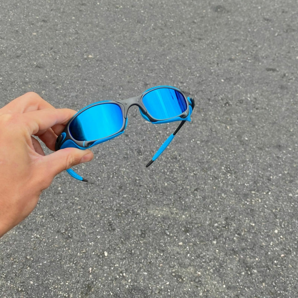 JULIET X- METAL LENTES ICE / KIT AZUL + SIDE BLINDER AZUL