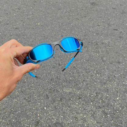 JULIET X- METAL LENTES ICE / KIT AZUL + SIDE BLINDER AZUL