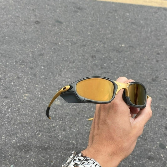 JULIET CORVETTE ARO X METAL LENTES GOLD CAFÉ + SIDE BLINDER PRETO