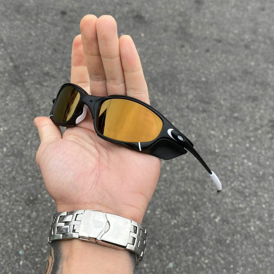 JULIET CARBON LENTES GOLD CAFÉ KIT BRANCO + SIDE BLINDER PRETO