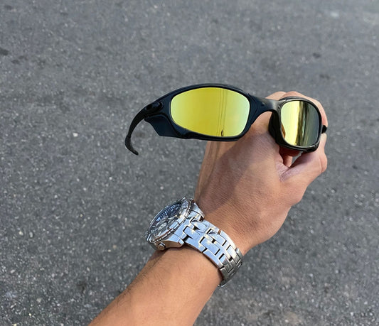 JULIET CARBON LENTES GOLD / KIT PRETO + SIDE BLINDER PRETO