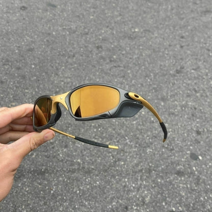JULIET CORVETTE ARO X METAL LENTES GOLD CAFÉ + SIDE BLINDER PRETO